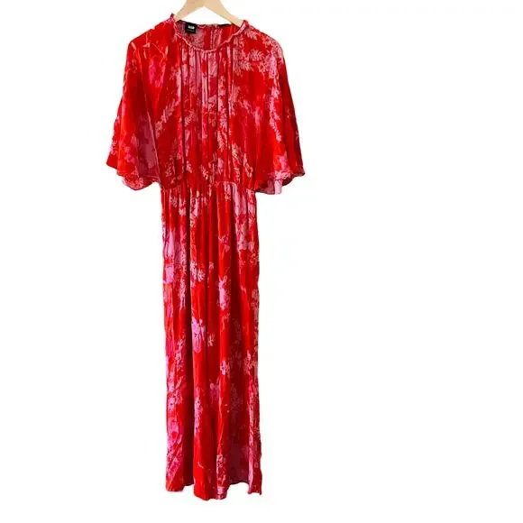 Pinko Aquarius Tuta Jumpsuit Size Large Abstract Print Dolman Sleeves Wide Leg - Picture 2 of 11